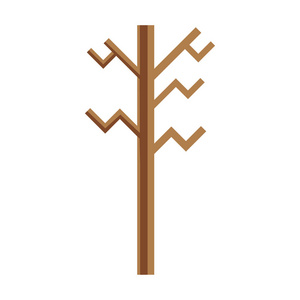 外来木材自然柄枝矢量插图