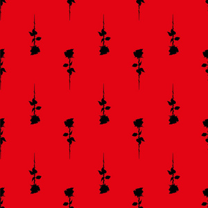 红玫瑰上黑色玫瑰的无缝图案