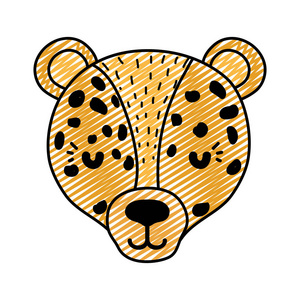 可爱的豹头野生动物矢量图