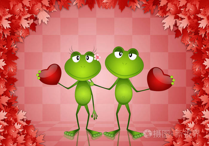 情人节那天一对青蛙的心脏