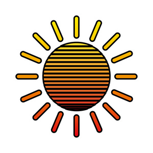 彩色阳光照射天气图标矢量图