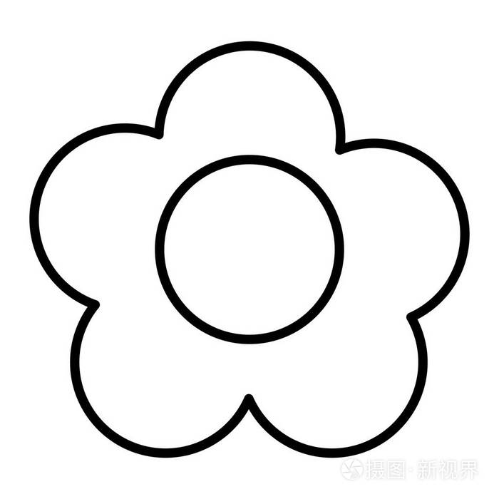 线条美奇花花瓣设计矢量插图