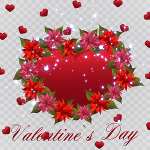 s Day, happy day of love. Heart flowers compliments. Vector illu