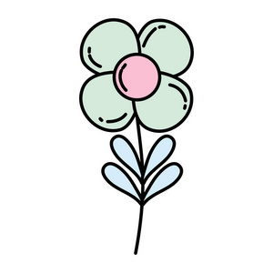 色彩异域花风自然植物插图