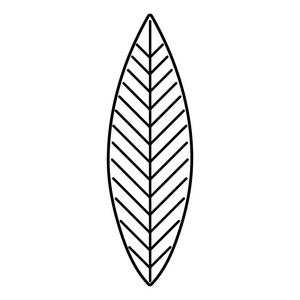 线条异国情调优良的叶植物风格矢量插图