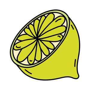 彩色美味切片柠檬有机水果插图