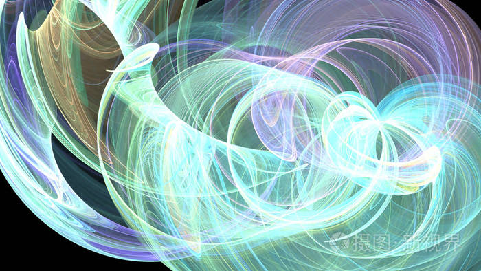 幻想混沌五颜六色的分形图案抽象的分形形状三维渲染插图背景或壁纸