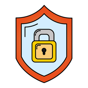 标志的防护盾红色安全防护罩现代蓝盾防护安全防护罩保护人身危险安全