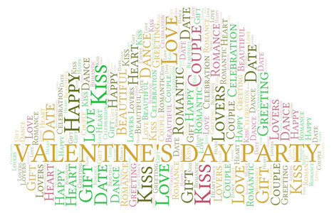 s Day Party word cloud. Word cloud made with text only.