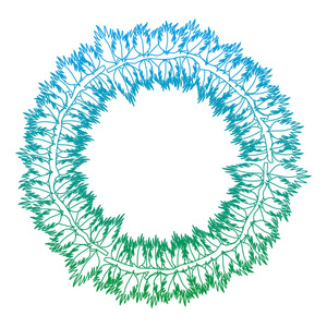 退化线圈天然热带树叶样式矢量插图