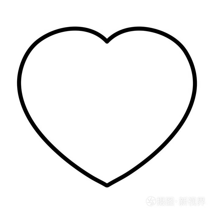 线爱心浪漫符号图标插图