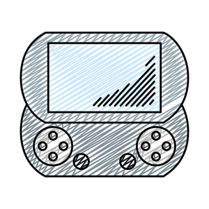 涂鸦电子手持游戏控制台Simador矢量插图