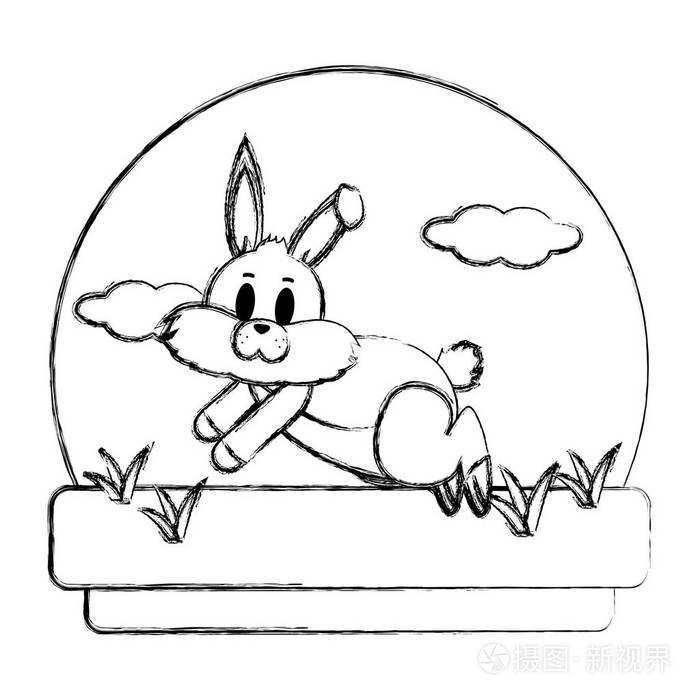 兔子逃跑简笔画图片