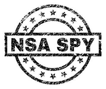 凸起纹理的 nsa 间谍邮票印章