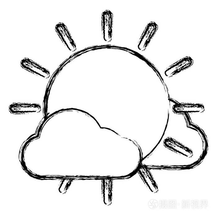 明亮的太阳云自然天气矢量图插画-正版商用图片18afzd-摄图新视界