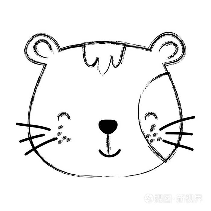 可爱的猫头宠物动物背景矢量插图插画-正版商用图片18ayhl-摄图新视界