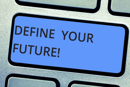 发生时间显示定义未来的书写笔记.