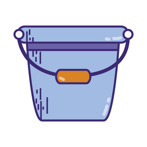 桶塑料物体清洁房屋矢量插图
