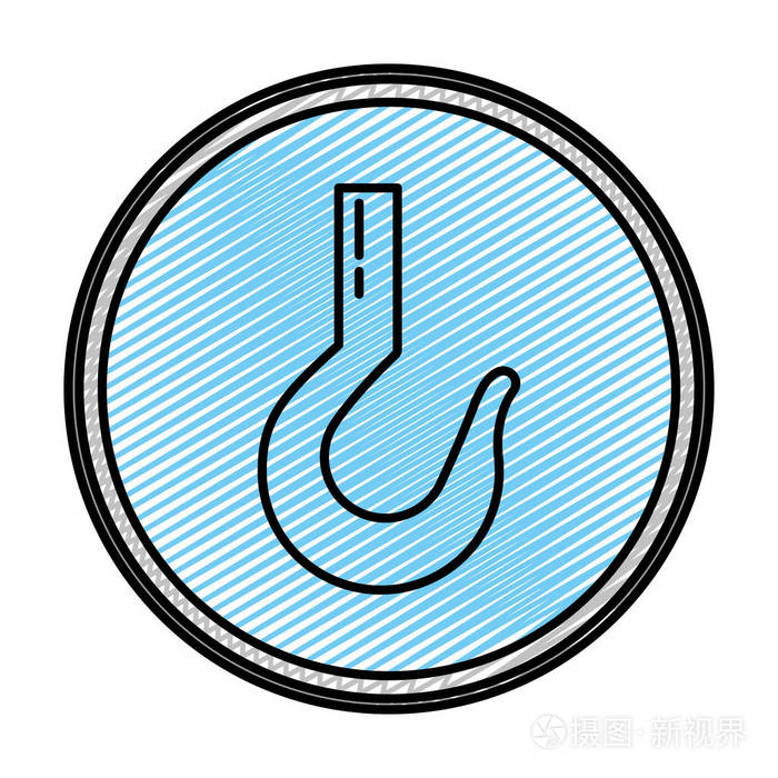 涂鸦金属挂钩图标设备标志矢量插图插画-正版商用图片18b14v-摄图新