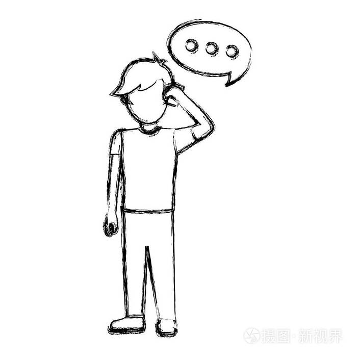 用智能手机打电话给孩子,聊天泡泡矢量插图插画-正版商用图片18b2n8