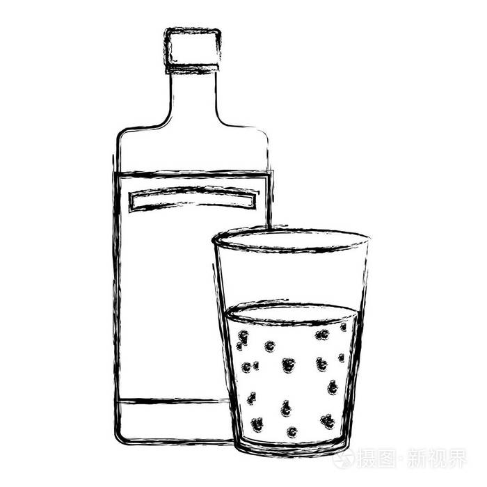 伏特加酒瓶简笔画图片