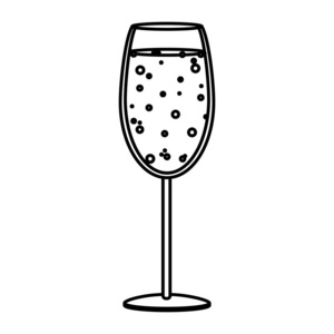 线条白酒香槟酒酒精饮料插图图片