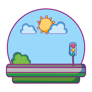 救护车灯矢量图示图片