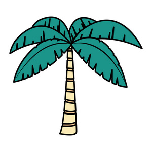 热带树叶矢量插图