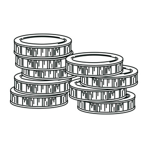 线条金属硬币现金货币经济插图