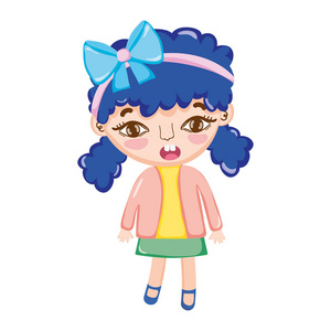 漫画卷发女孩图片