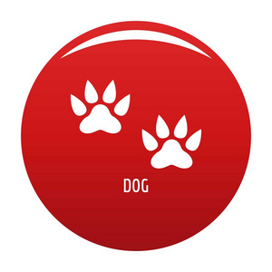 狗的步骤图标向量红色