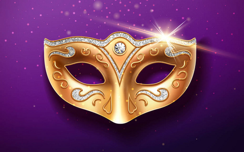 用钻石装饰的 colcol米纳金色面具优雅的女士高跟鞋鞋形状,用闪闪发光