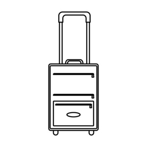 线行李物体样式商务旅行矢量插图
