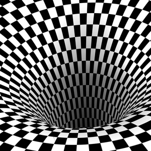 几何方形黑白光学错觉. 矢量插图照片