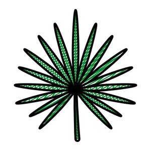 热带树叶装饰植物学风格矢量插图