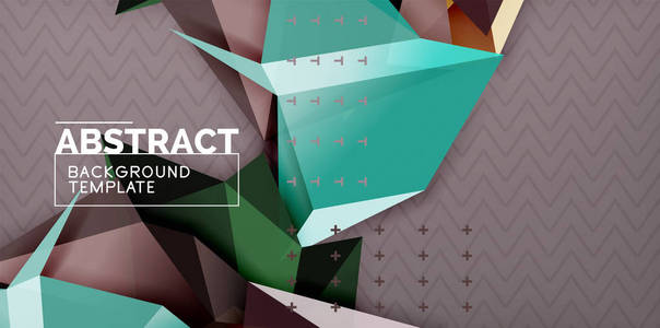 低聚设计3d 三角形形状背景, 马赛克抽象设计模板