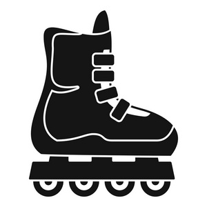 儿童内联溜冰鞋图标, 简单的风格