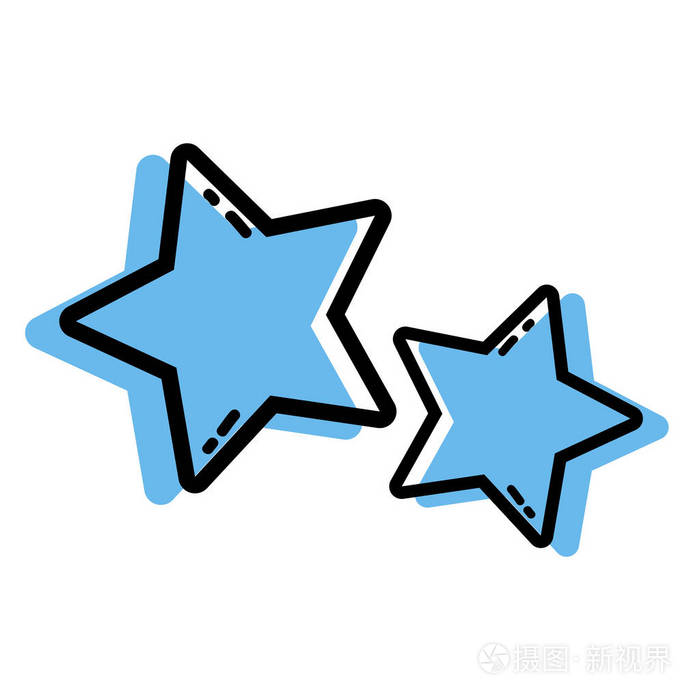 彩色星星在天空中闪耀装饰设计矢量插图插画-正版商用图片18biuk-摄图