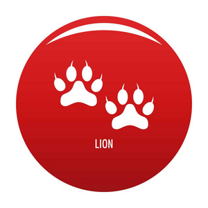 狮子步图标向量红色