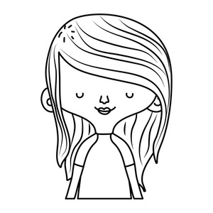女人卡通线条图片