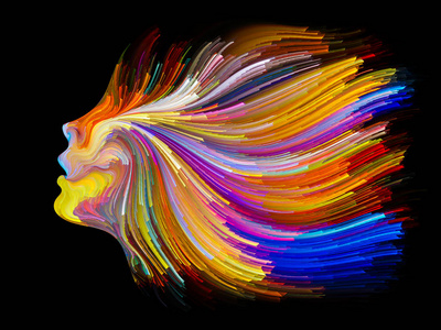 以创意为主题,设计内部世界,人性和艺术灵魂彩色系列的脸