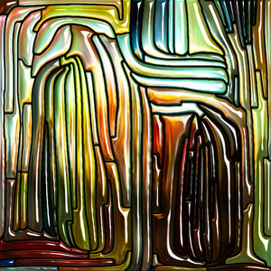 液体图案系列。 彩色玻璃设计的抽象安排，使人联想到适合于自然美和灵性项目的新艺术