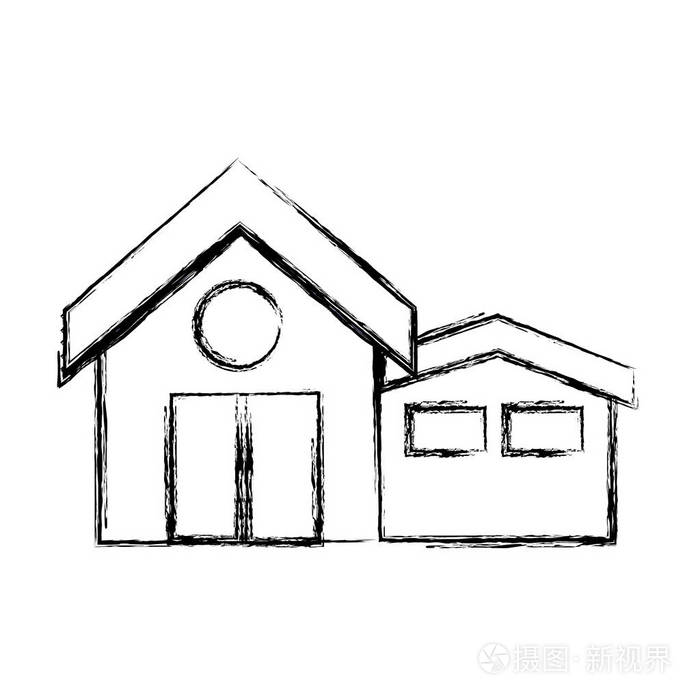 有屋顶和门设计矢量图的洁净房屋插画-正版商用图片18bnda-摄图新视界