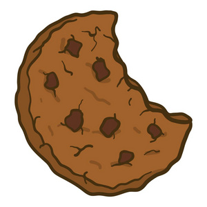 位巧克力饼干图标, 手绘风格