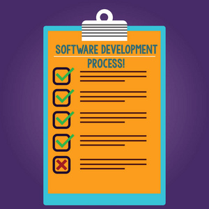文字书写文本软件开发过程。使用复选框照片空白复制空间开发软件产品内衬颜色垂直剪贴板的业务概念