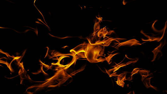 抽象艺术黑色背景纹理的火焰照片