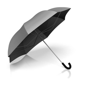 白色背景3D伞保险概念
