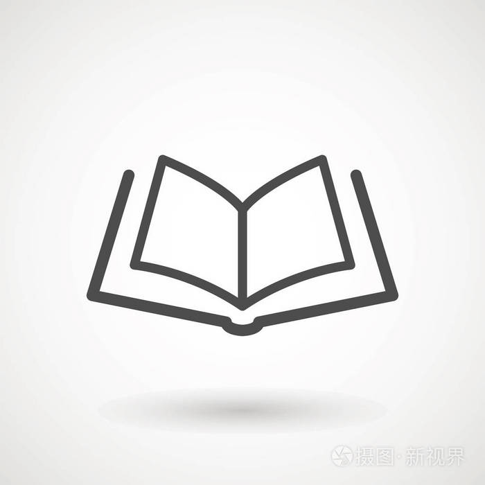 图书图标矢量实体插图象形孤立在白色上高质量的阅读象形图现代风格