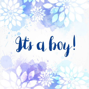 s a boy Blue colored. Baby gender reveal concept illustration. 