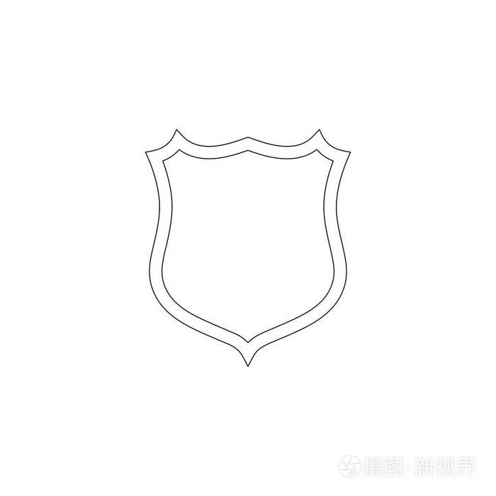 盾牌简单的平面矢量图标插图轮廓线符号可编辑笔画
